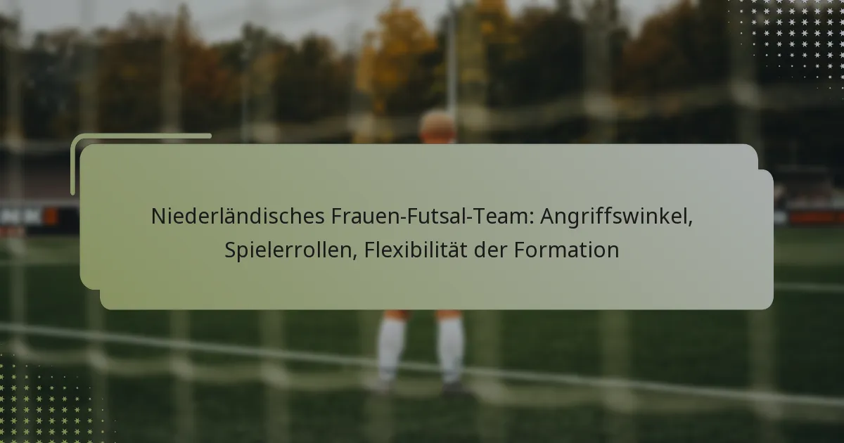 Niederländisches Frauen-Futsal-Team: Angriffswinkel, Spielerrollen, Flexibilität der Formation