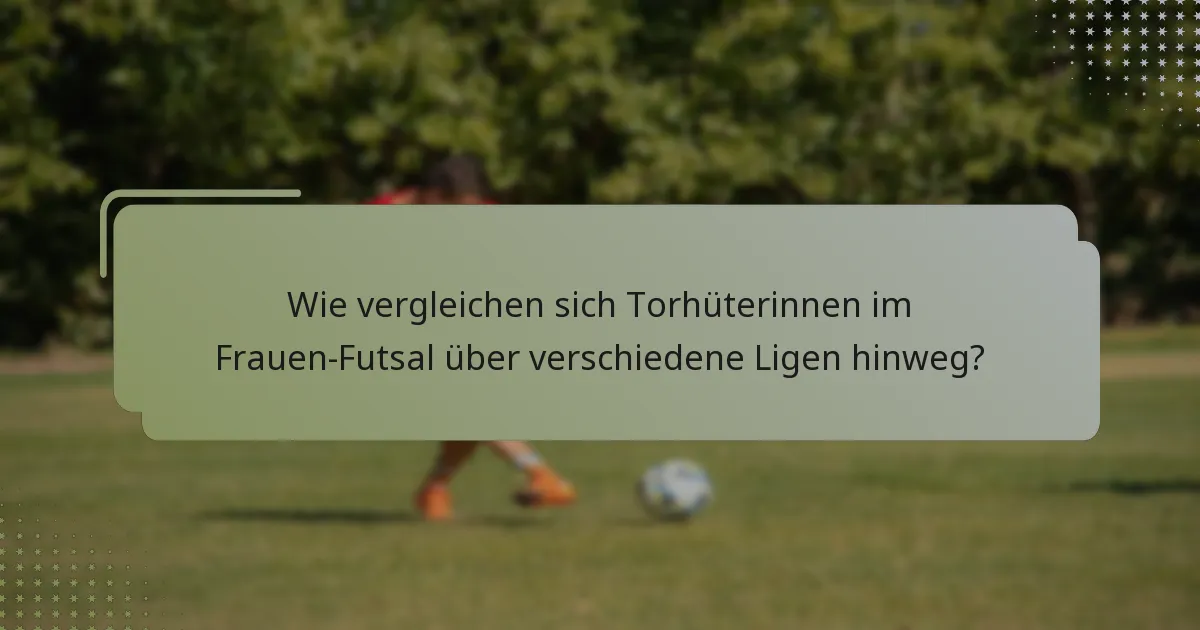 Wie vergleichen sich Torhüterinnen im Frauen-Futsal über verschiedene Ligen hinweg?
